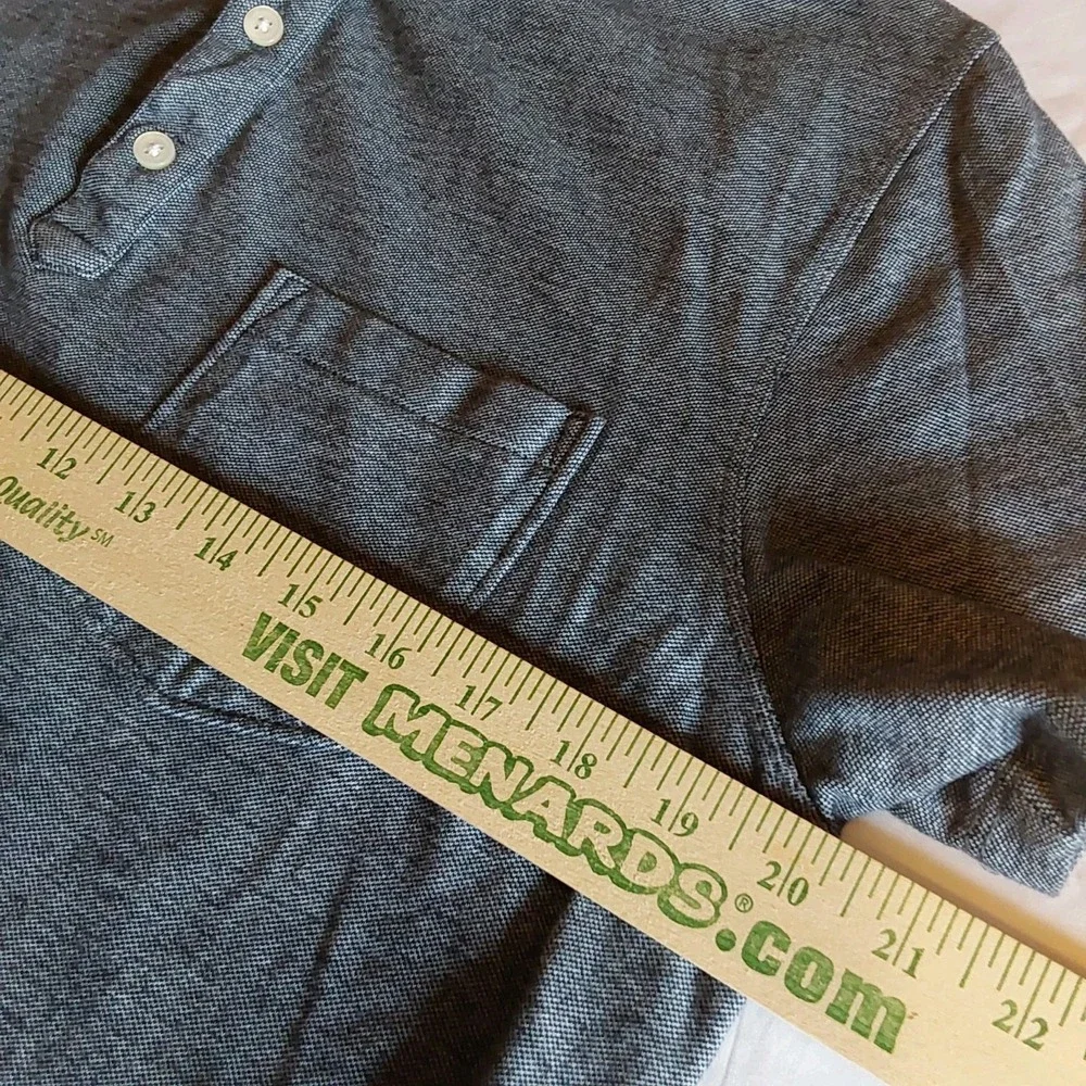 Banana Republic Wicking Pique Heather Blue Polo Shirt Mens Size Lg Modern Casual